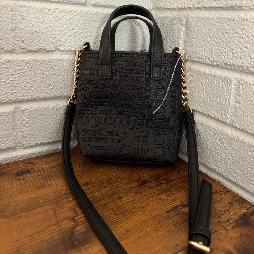 Juicy Couture black embossed crossbody bag with Wallet - Picture 7 of 9